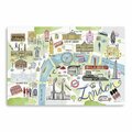 Palacedesigns 48 in. Fun Illustrated London Map Canvas Wall Art, Blue PA3683817